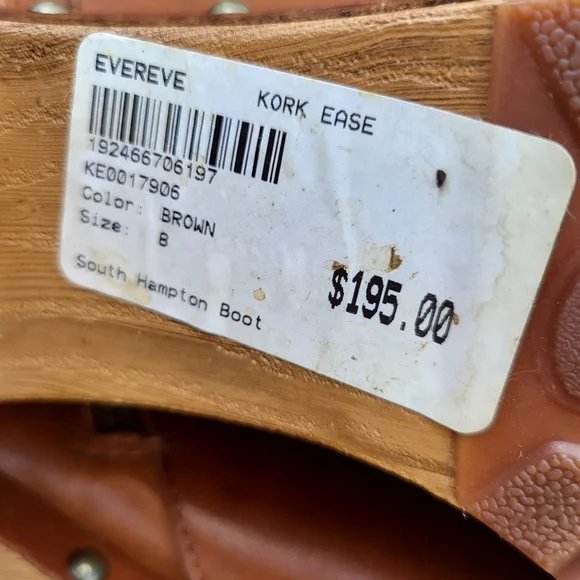 Kork Ease Deegan Brown Leather Platform Stud High Wood Heel Ankle Boot Women 8 - Picture 8 of 12